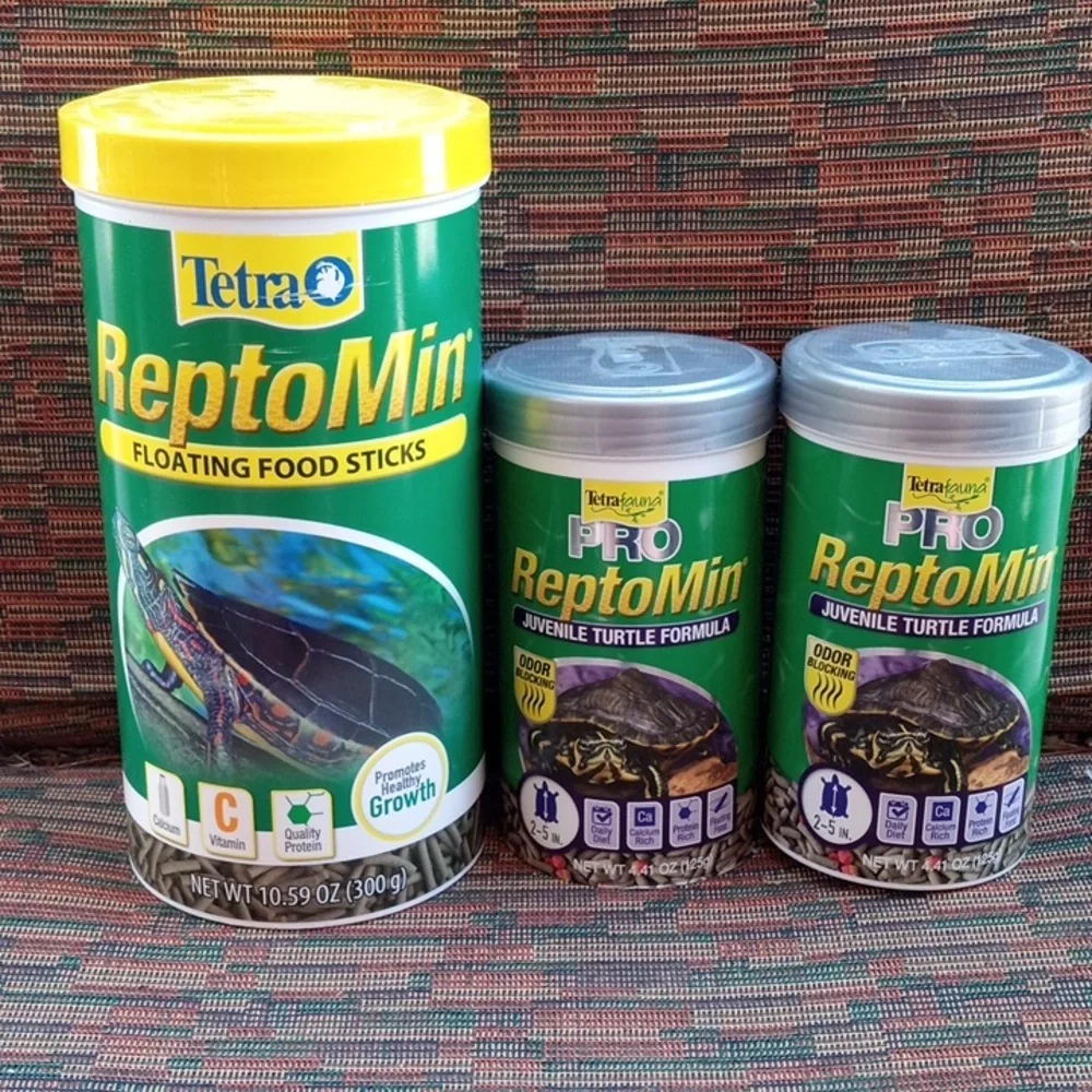 New! TETRAFAUNA ReptoMin Floating Food Sticks 4 Turtles. 1 - 10.59oz, 2 - 4.41oz